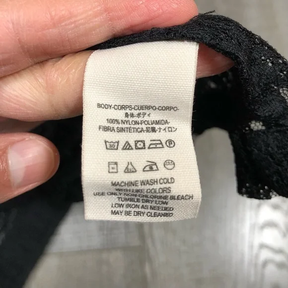 Free People Black Lace Short Sleeve Peasant Top - Picture 6 of 6